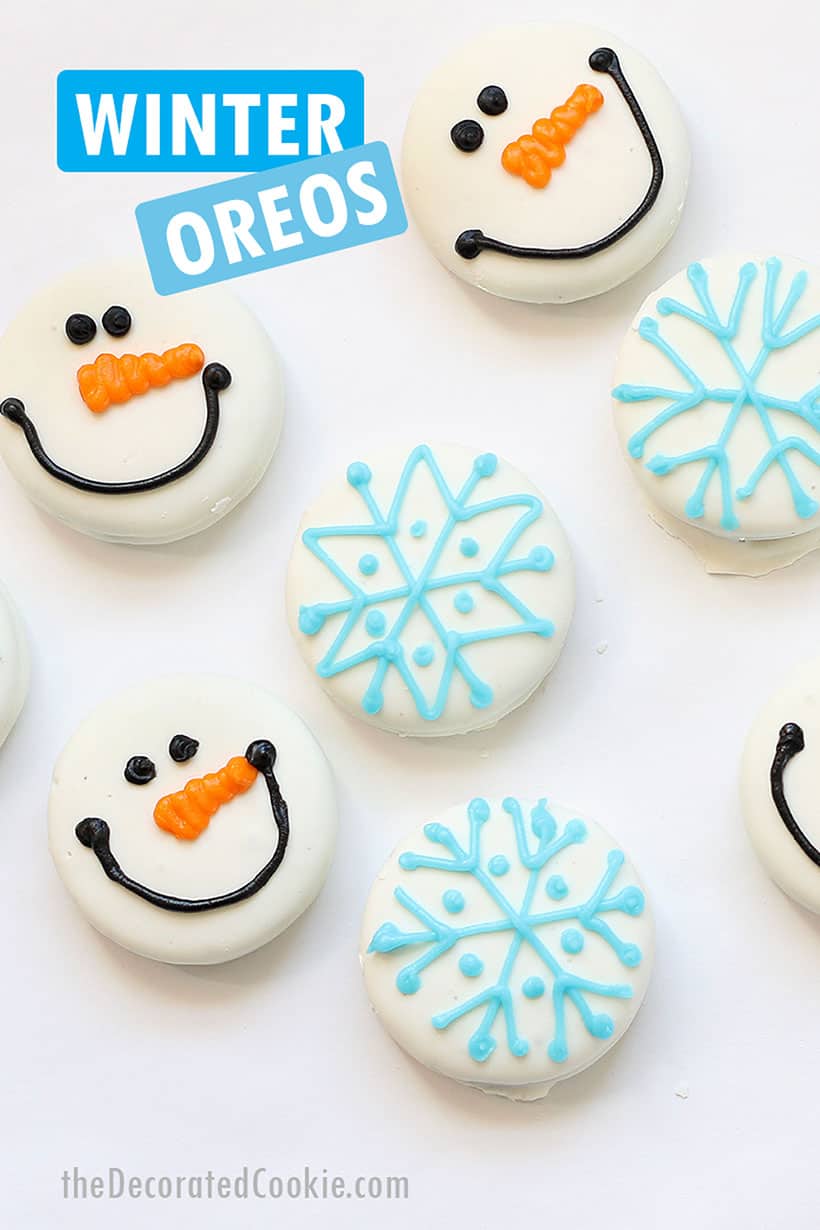 Snowflake And Snowman Oreos