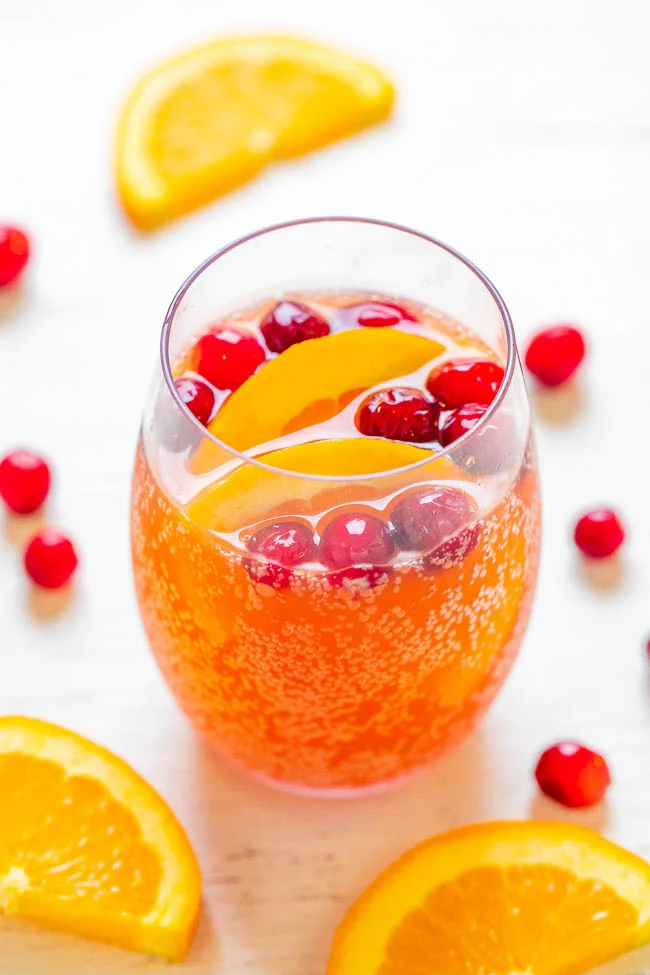 Sparkling Cranberry Orange Christmas Punch