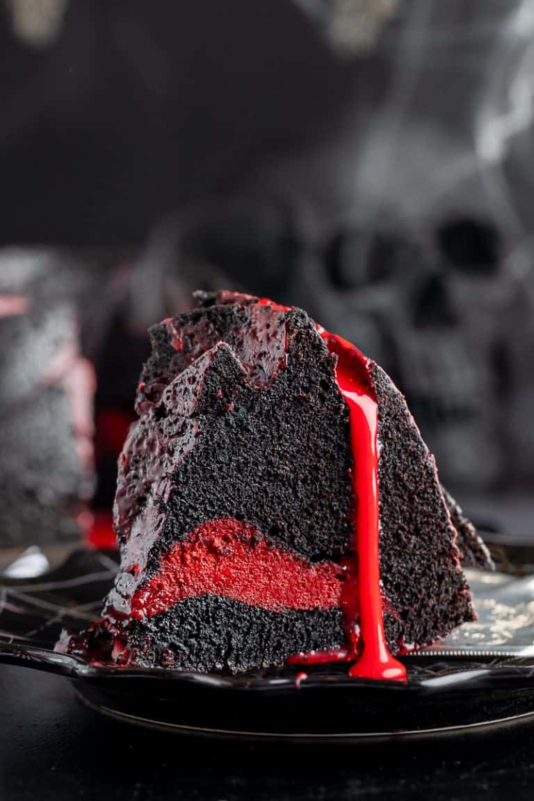 Spooky Black Halloween Bundt Cake