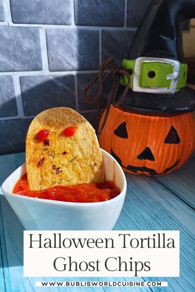 Spooky Halloween Ghost Chips With Tortilla