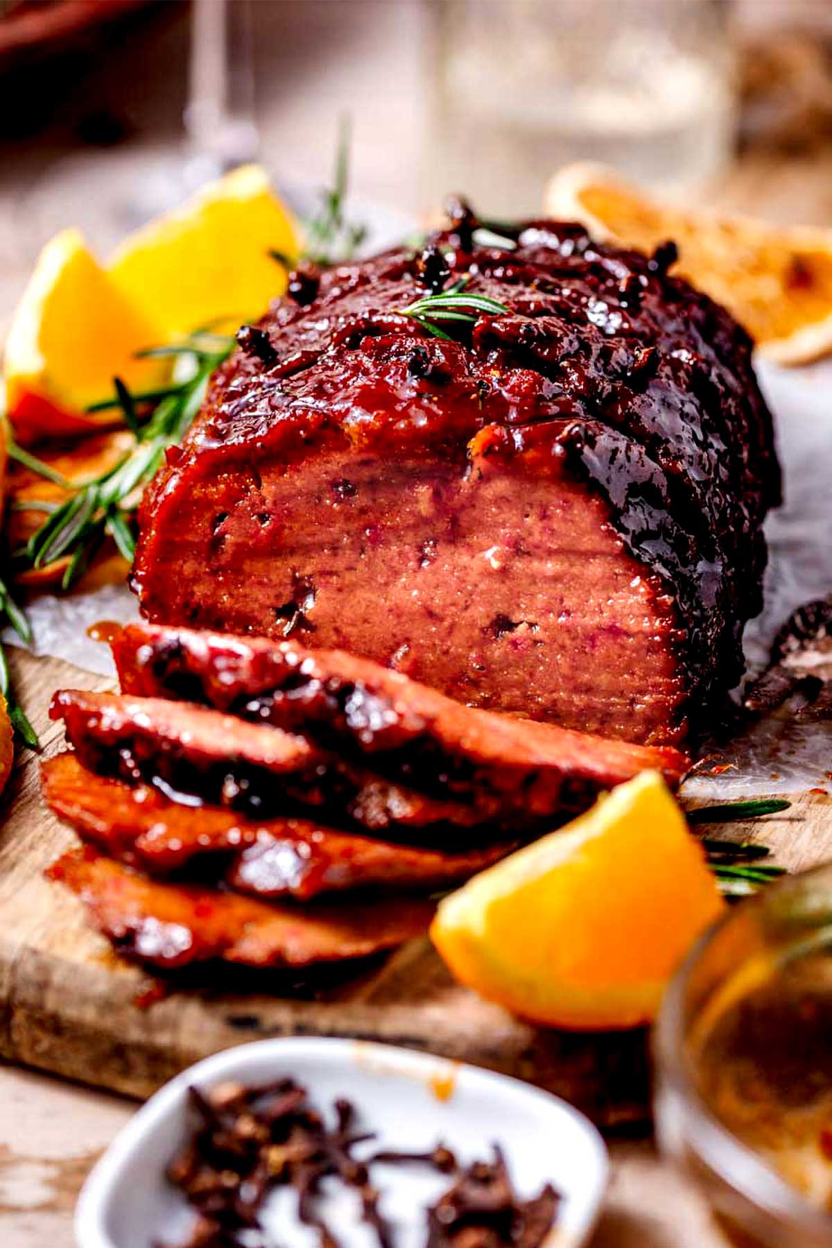 Vegan Ham With Marmalade Glaze