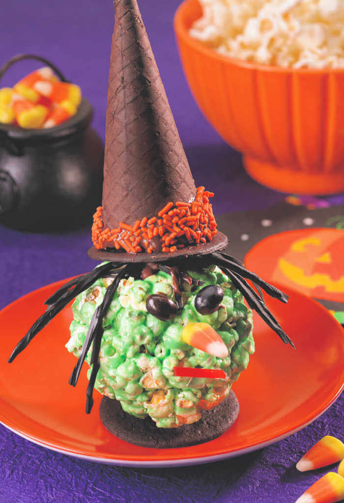 Witchy Popcorn Balls For Halloween