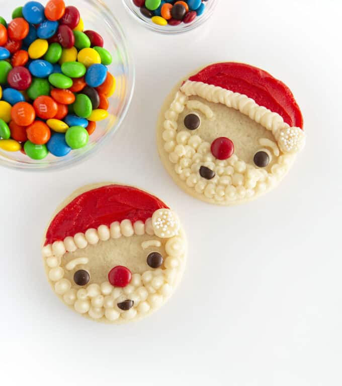 Adorable Santa Face Sugar Cookies
