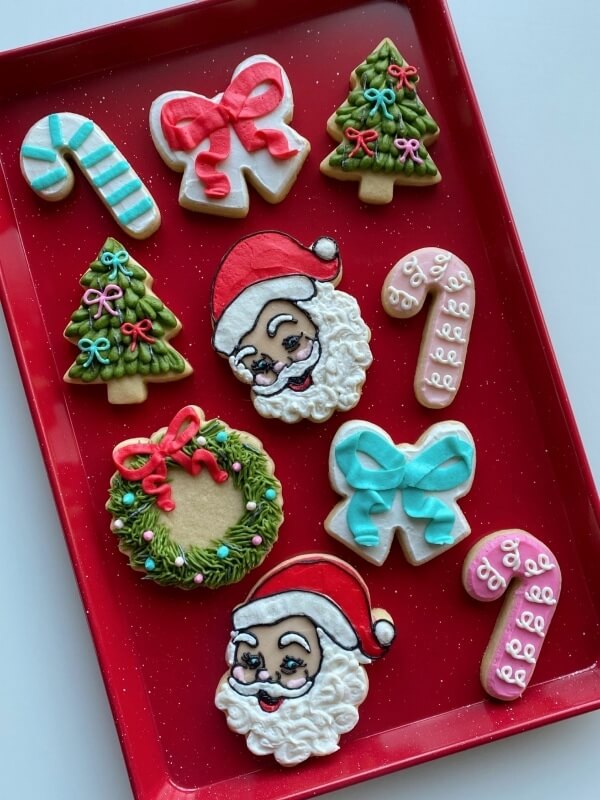 Anthropologie Inspired Vintage Santa Sugar Cookies