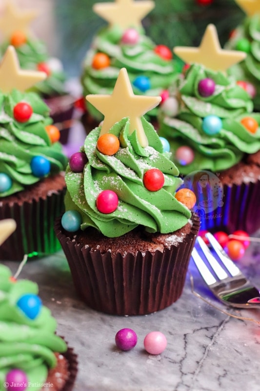 Chocolate Christmas Base Tree Cupcakes