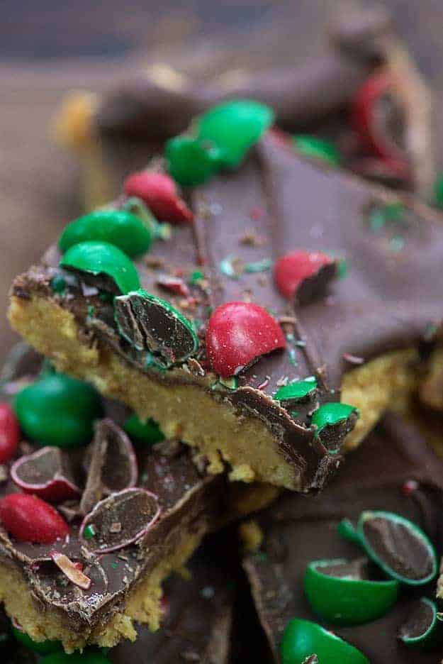 Christmas No-Bake Peanut Butter Bars