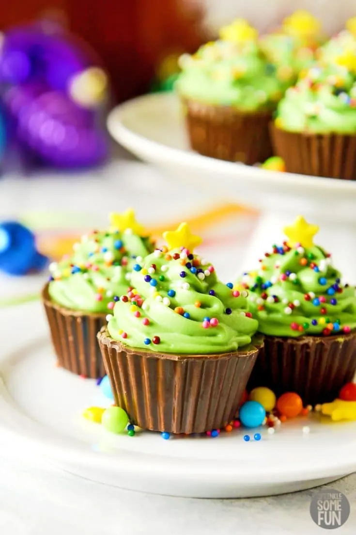 Christmas Tree Cheesecake Mousse Cups