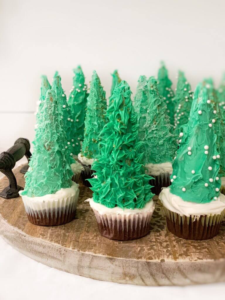 Christmas Tree Cupcakes With Sugar Cones