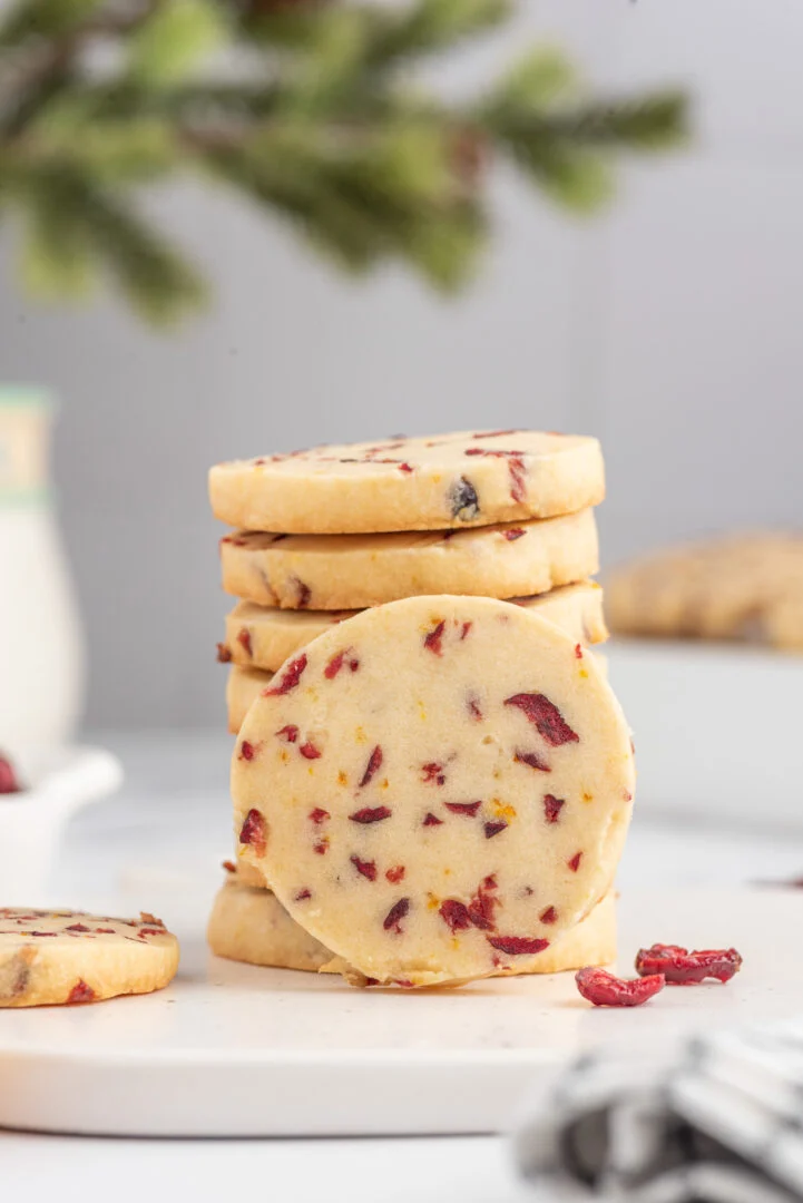Cranberry Orange Shortbread Cookies