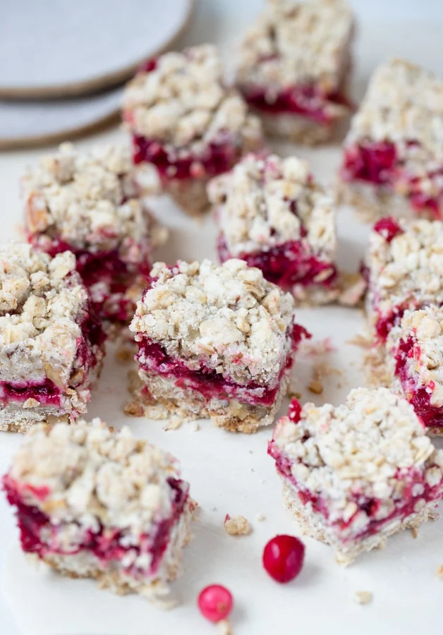 Fresh Cranberry Bars With Oat Crumble Topping