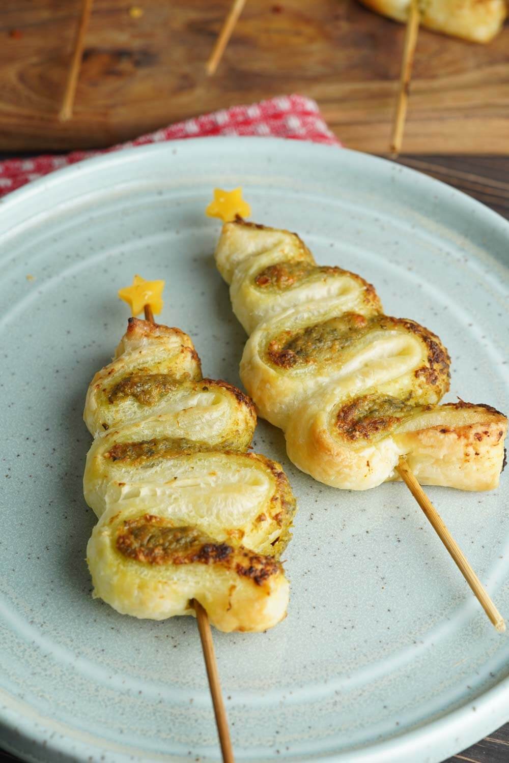 Mini Puff Pastry Christmas Tree Appetizers