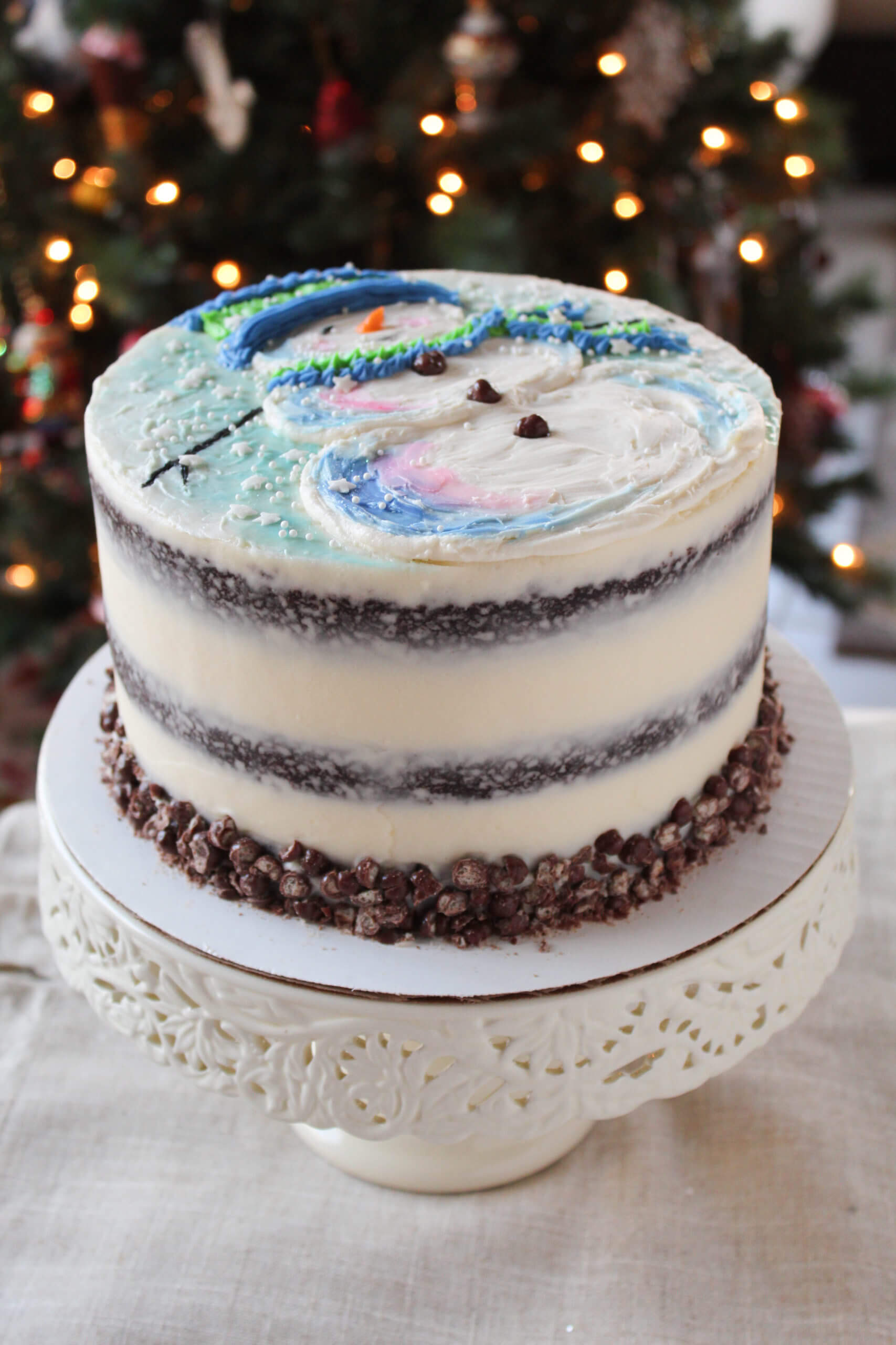 Painted Snowman Cake