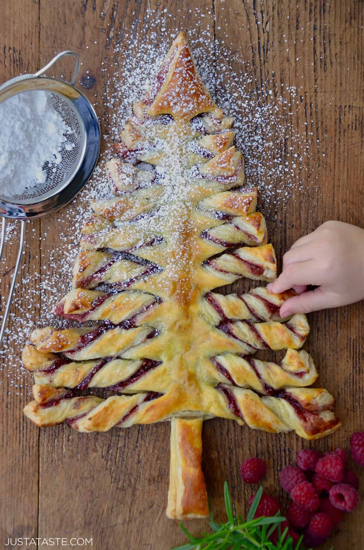 Snowy Puff Pastry Christmas Tree