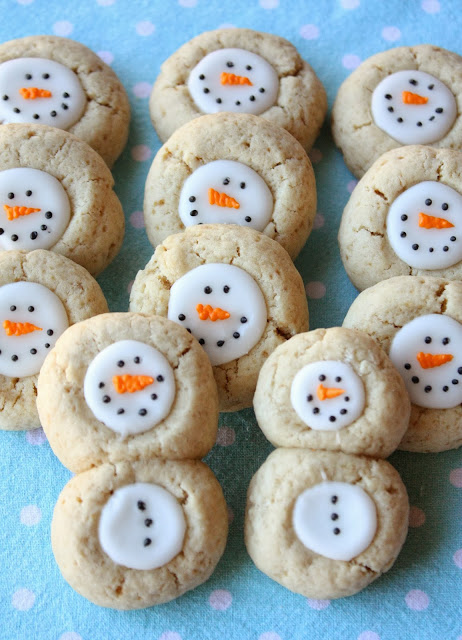 Thumbprint Snowman Cookies