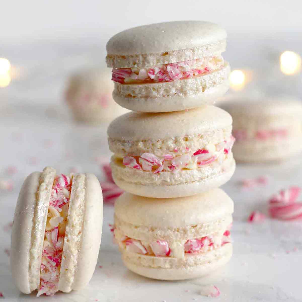 Vegan Christmas Candy Cane Macarons
