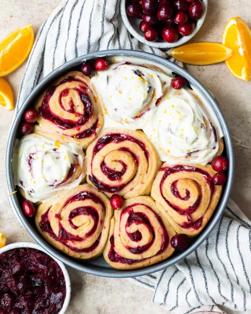 Cranberry Cinnamon Rolls With Orange Icing