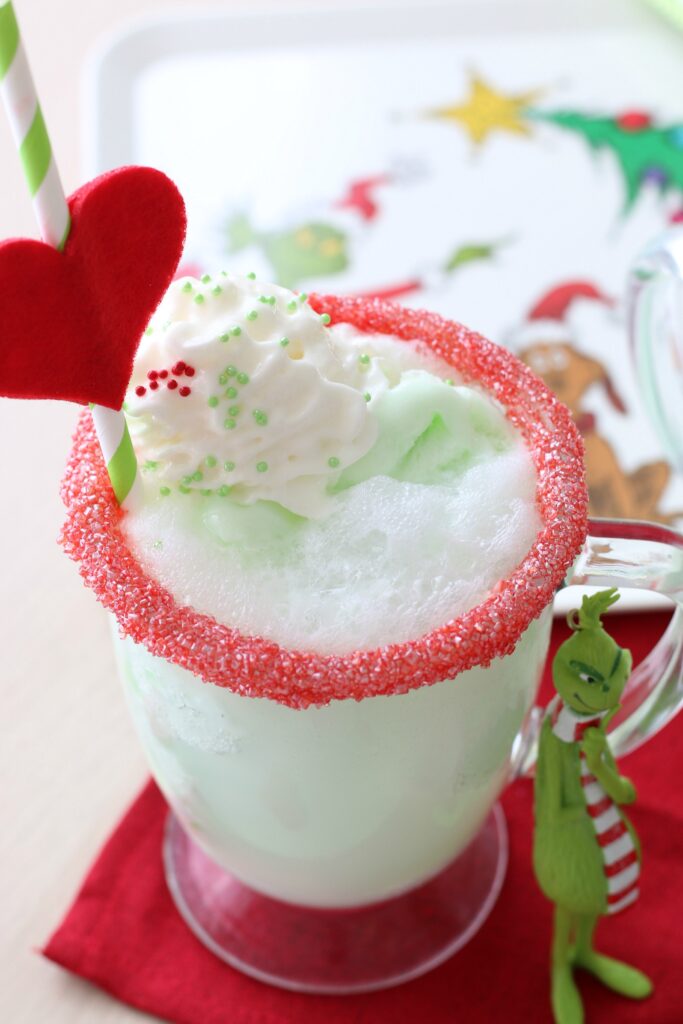 Grinch Lime Sherbet Floats Recipe