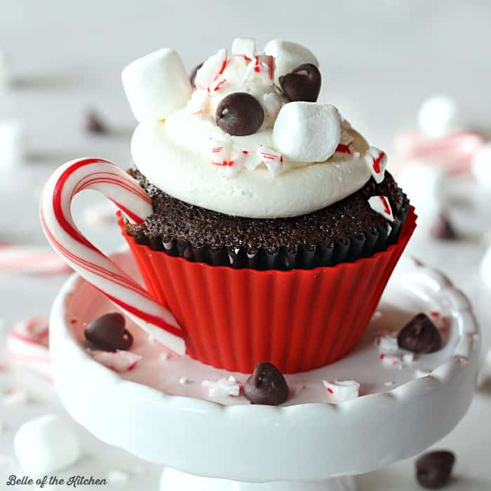 Hot Chocolate Cupcakes With Marshmallow Buttercream