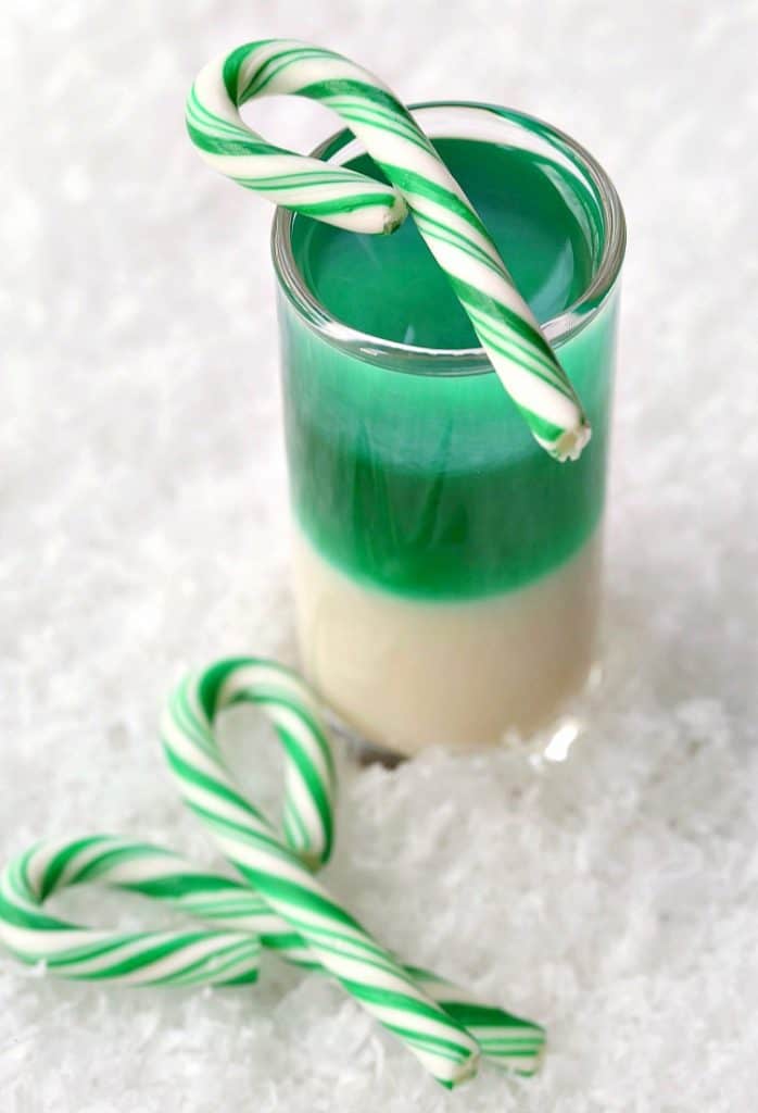 Layered Candy Cane Shot