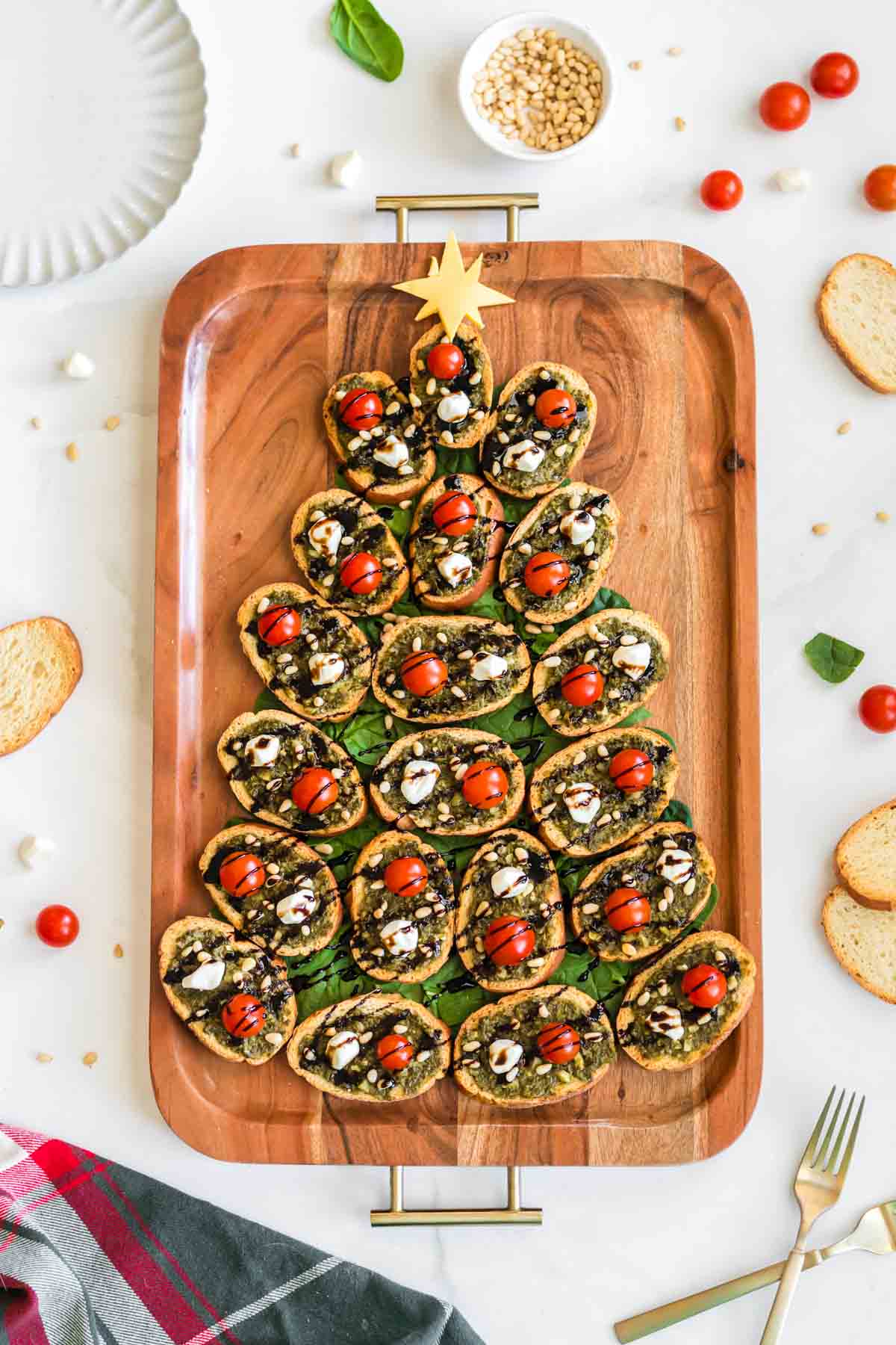 Pesto Crostini Christmas Tree