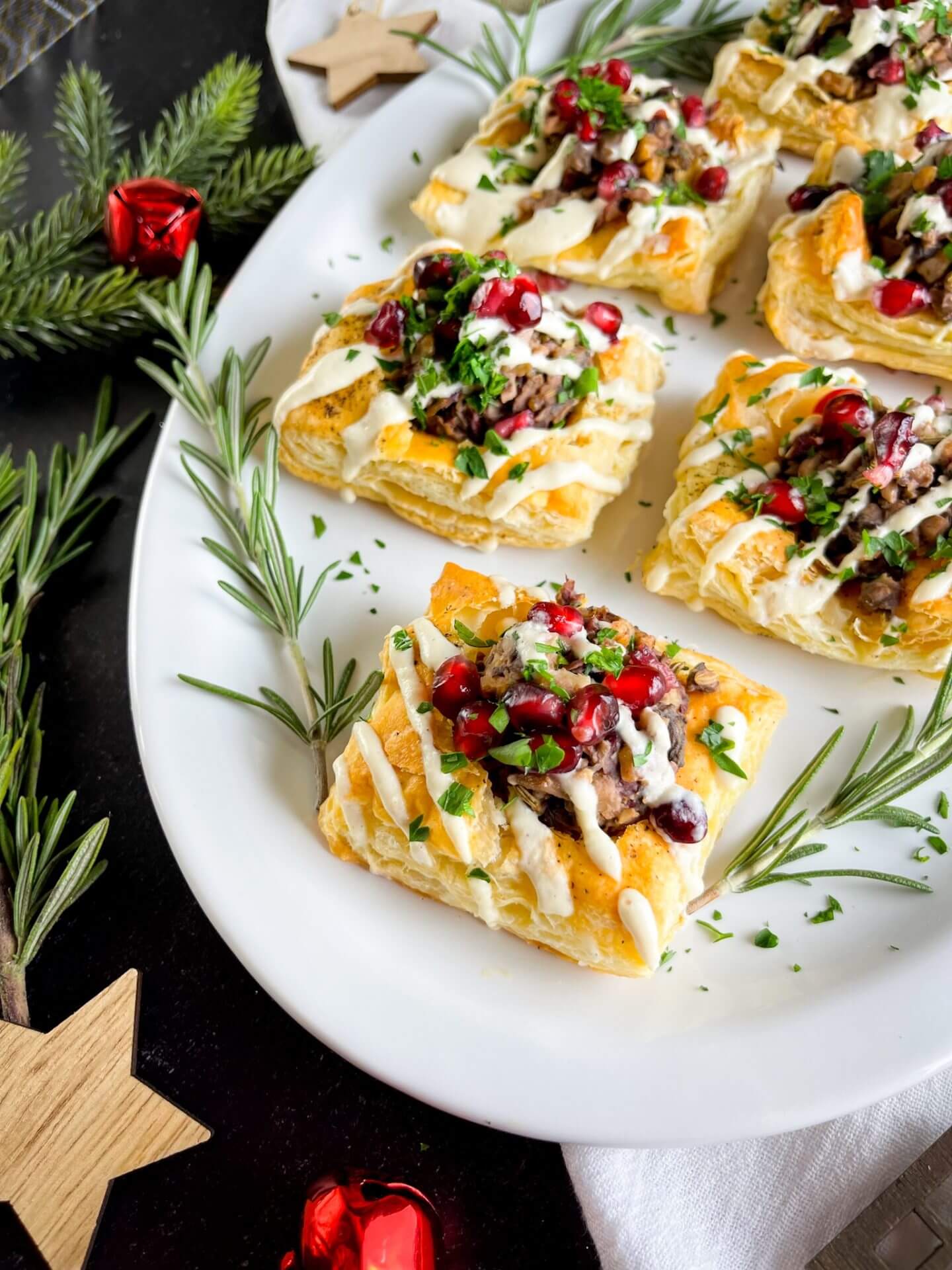 Savory Vegan Puff Pastry Tarts