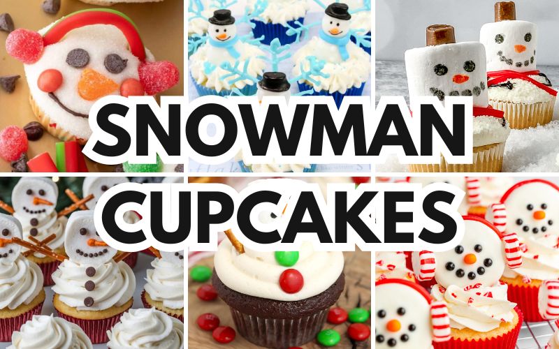 snowman cupcakes