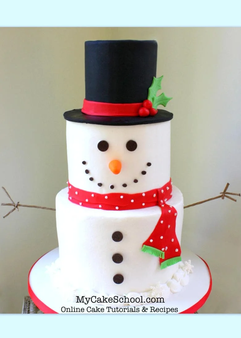 Tiered Snowman Cake Tutorial