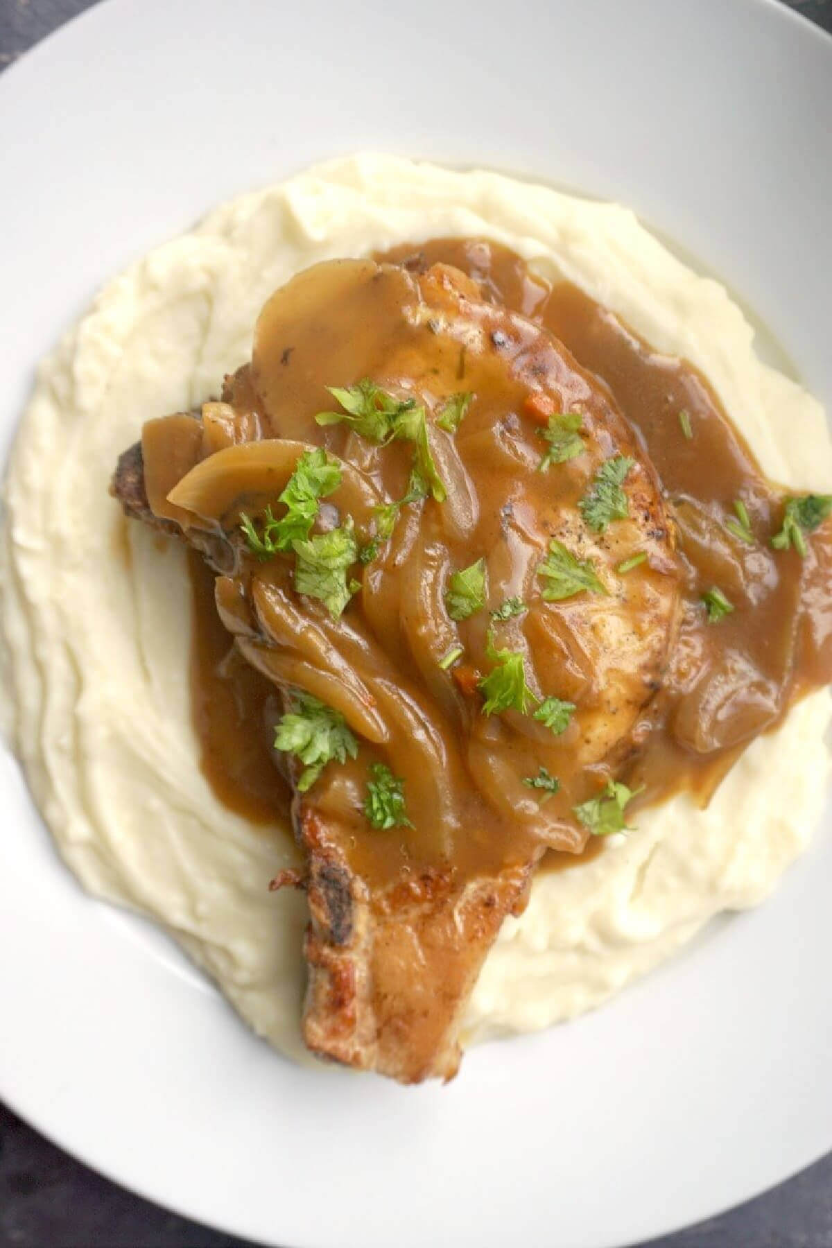 Baked Pork Chops With Onion Gravy