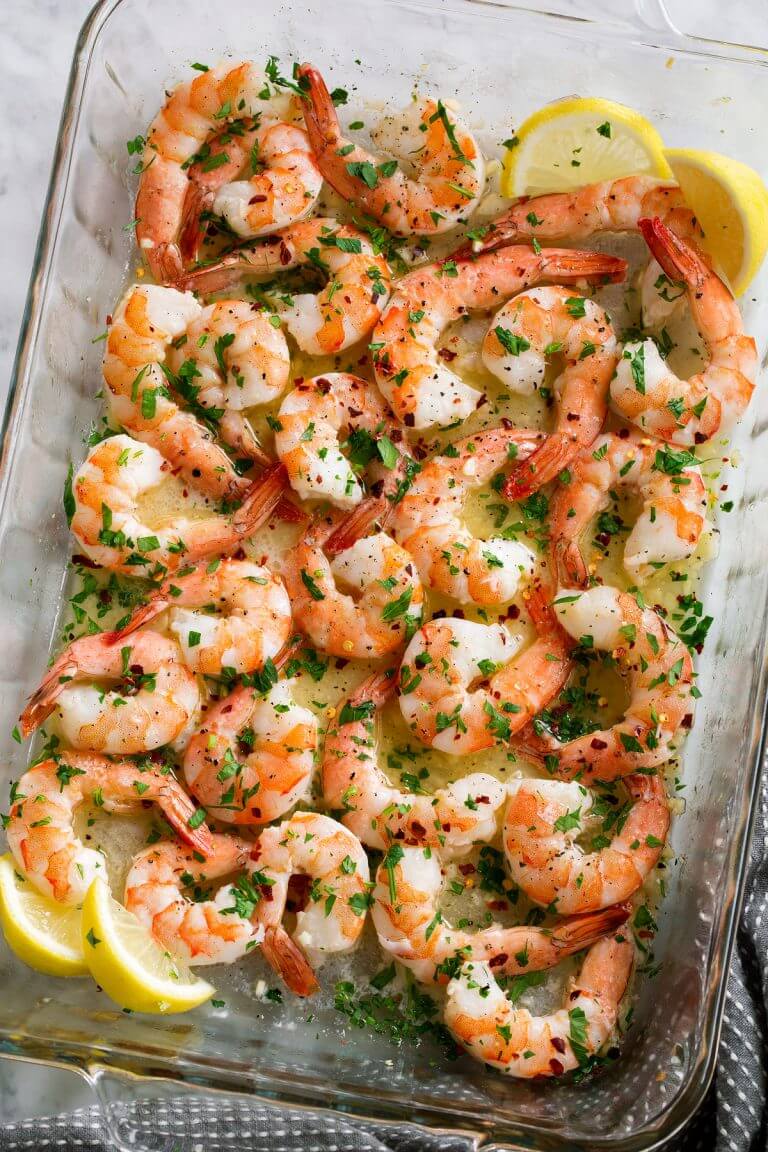 Baked Shrimp With Garlic Lemon Butter Sauce