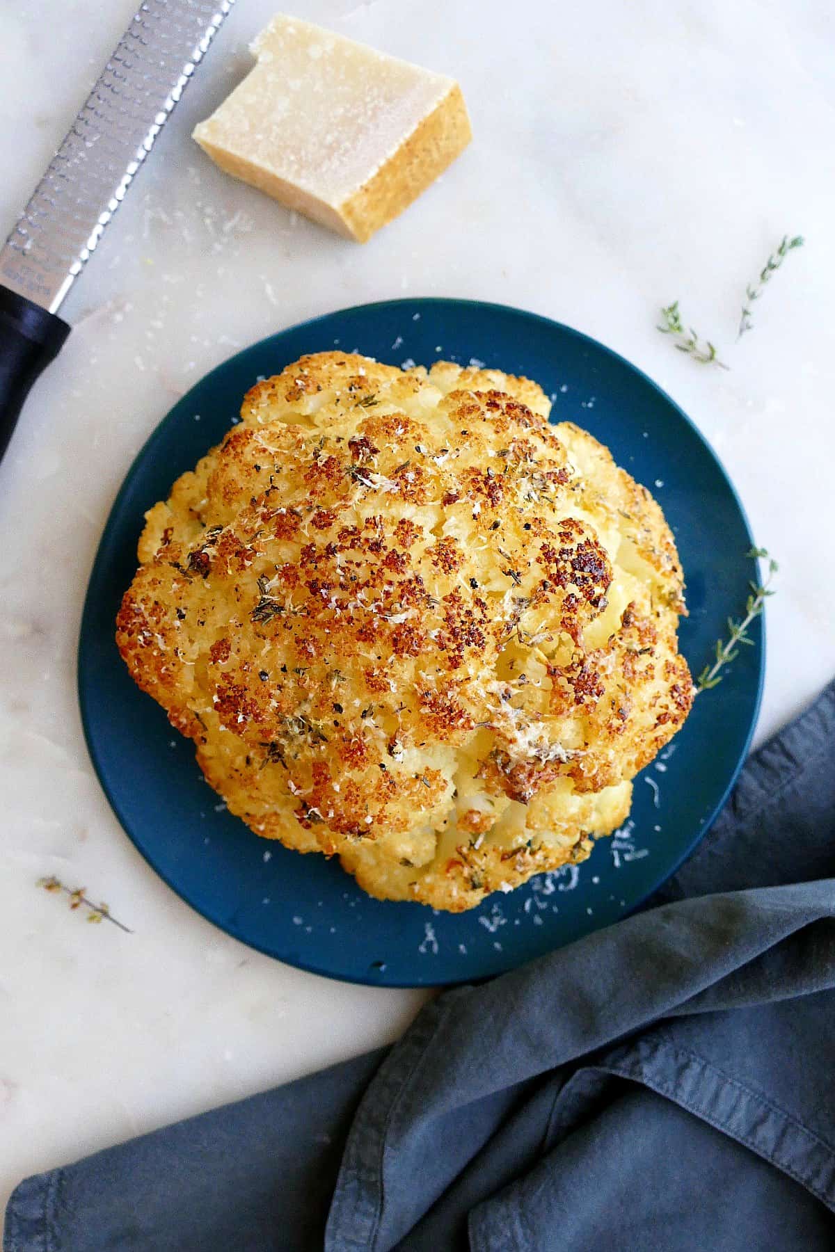 Baked Whole Cauliflower With Cheese