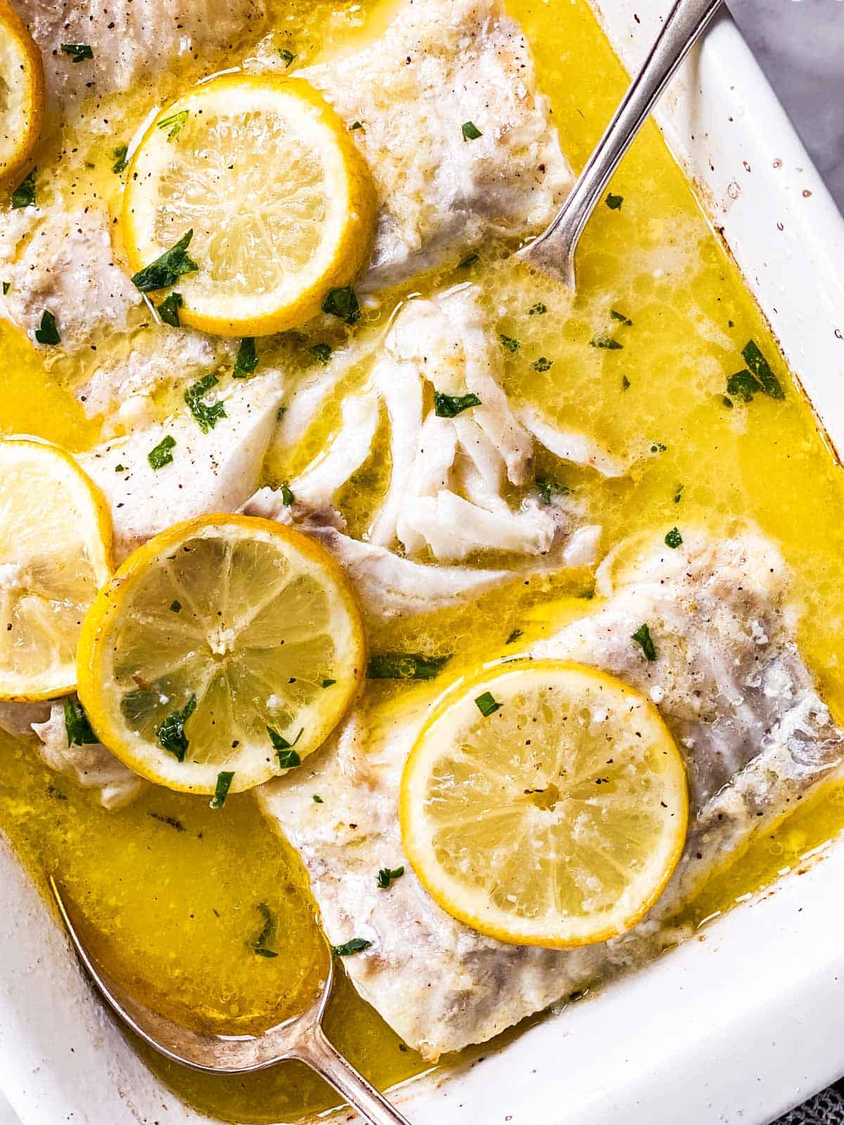 Garlic Butter Lemon Baked Cod