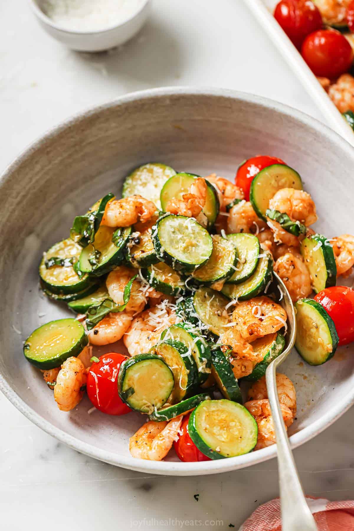 Garlic Parmesan Sheet Pan Shrimp With Zucchini
