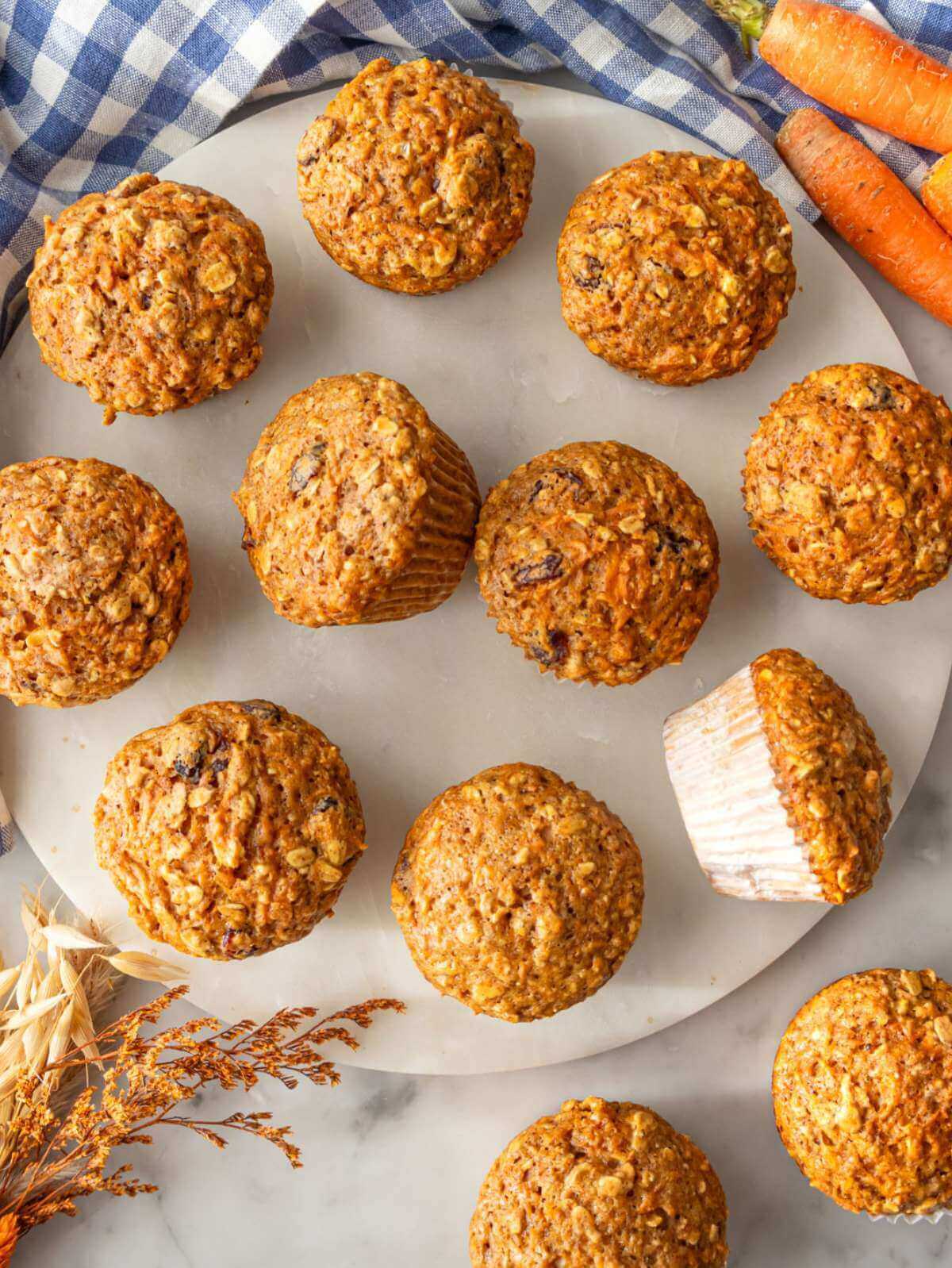 Oil-Free Carrot Cake Muffins
