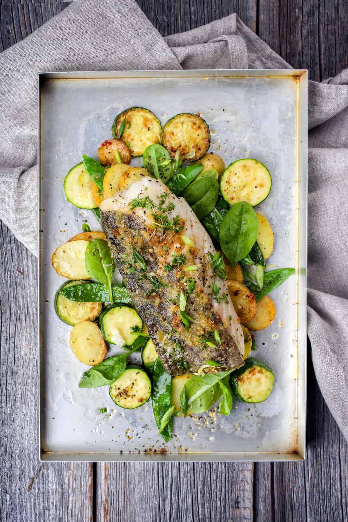Oven Baked Fish And Vegetables