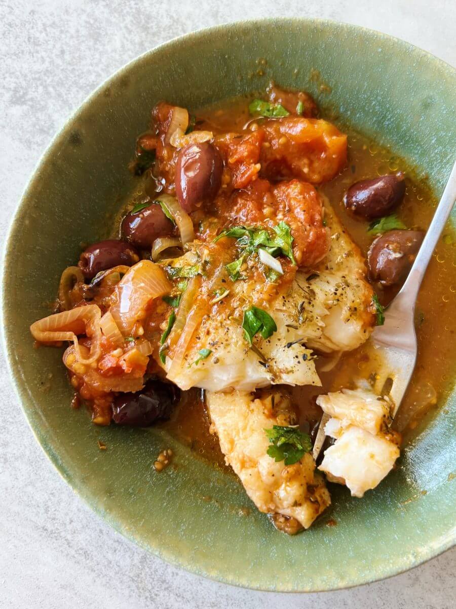 Poached Cod In Tomato Sauce
