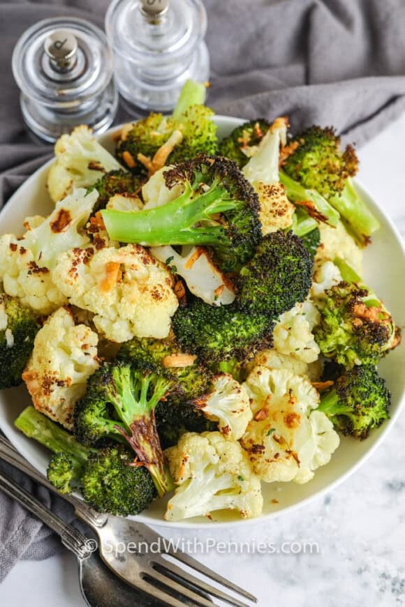 Roasted Broccoli And Cauliflower