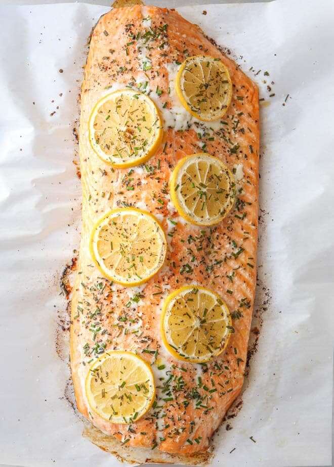 Roasted Salmon With Lemon And Herbs