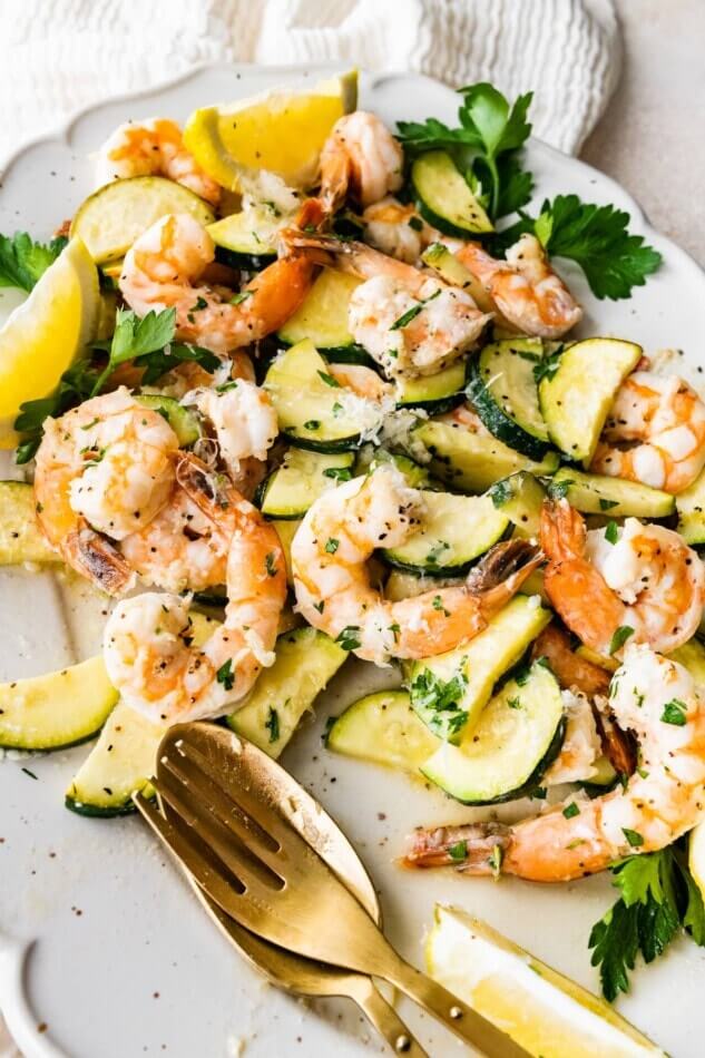 Shrimp Scampi Sheet Pan Meal