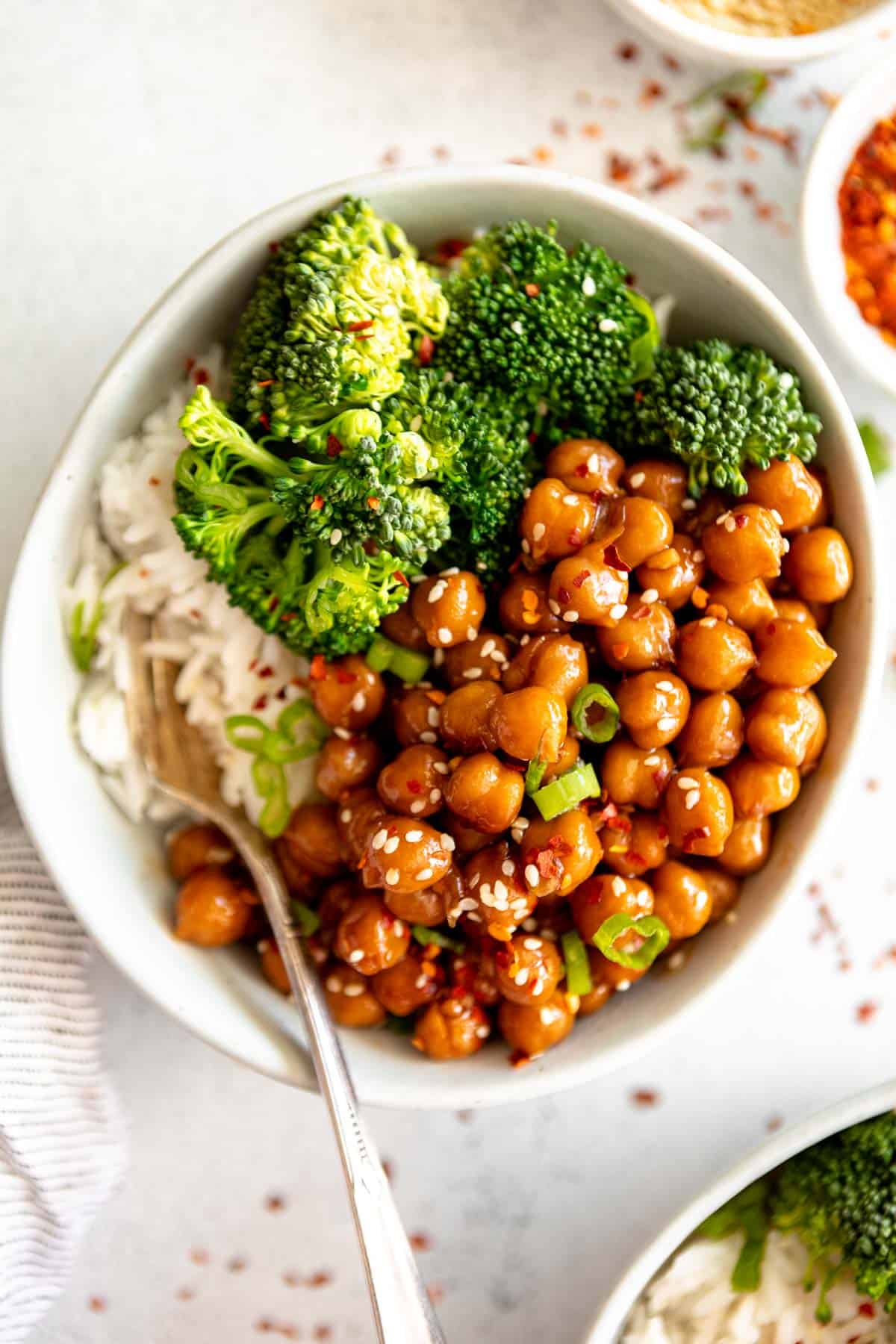 Vegan Sticky Sesame Chickpeas