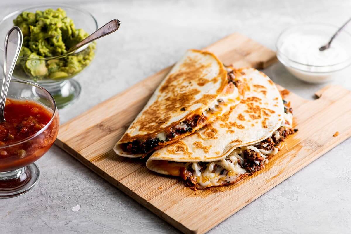 Cheesy Ground Beef Quesadillas