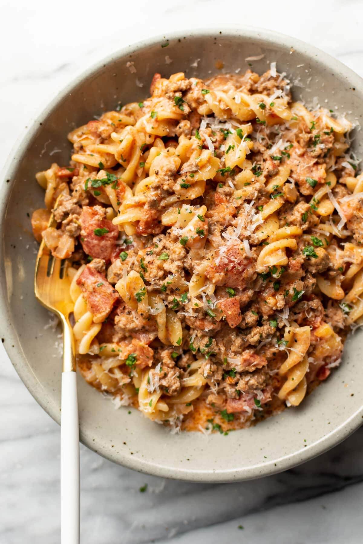 Creamy Ground Beef Pasta