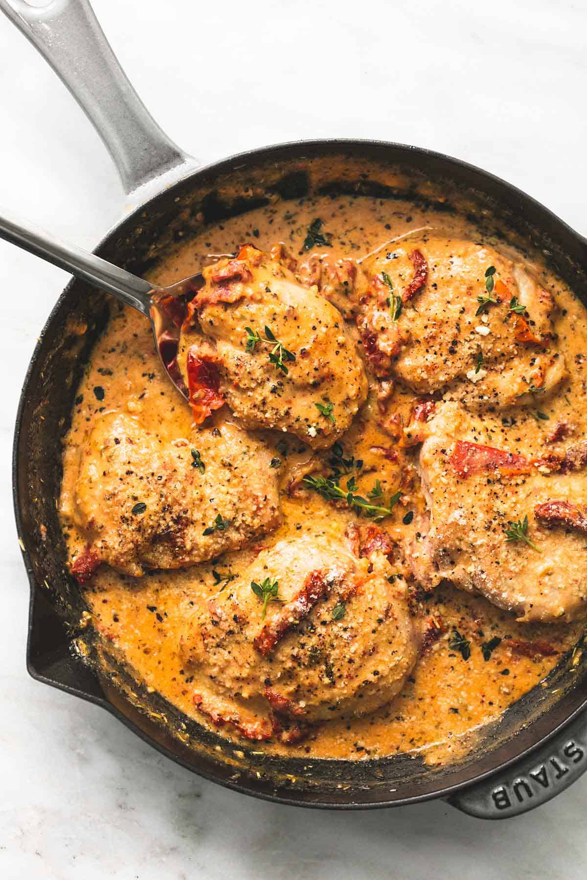 Skillet Chicken In Creamy Sun Dried Tomato Sauce