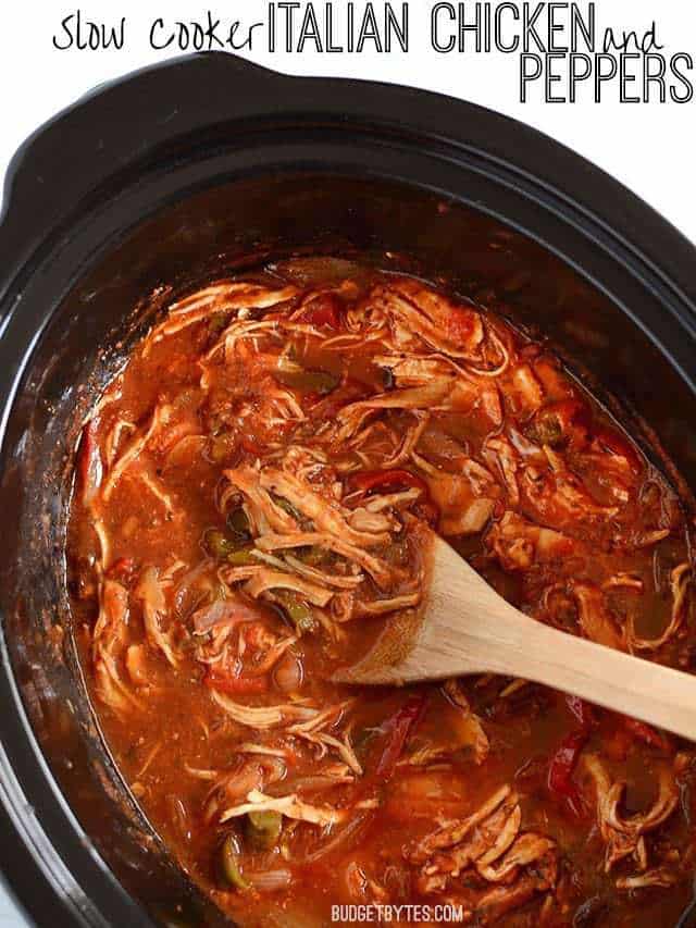Slow Cooker Italian Chicken And Peppers