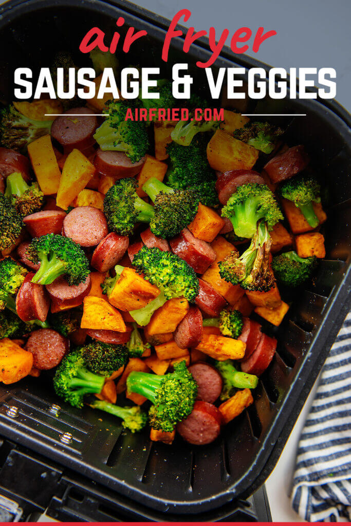 Air Fryer Smoked Sausage With Vegetables