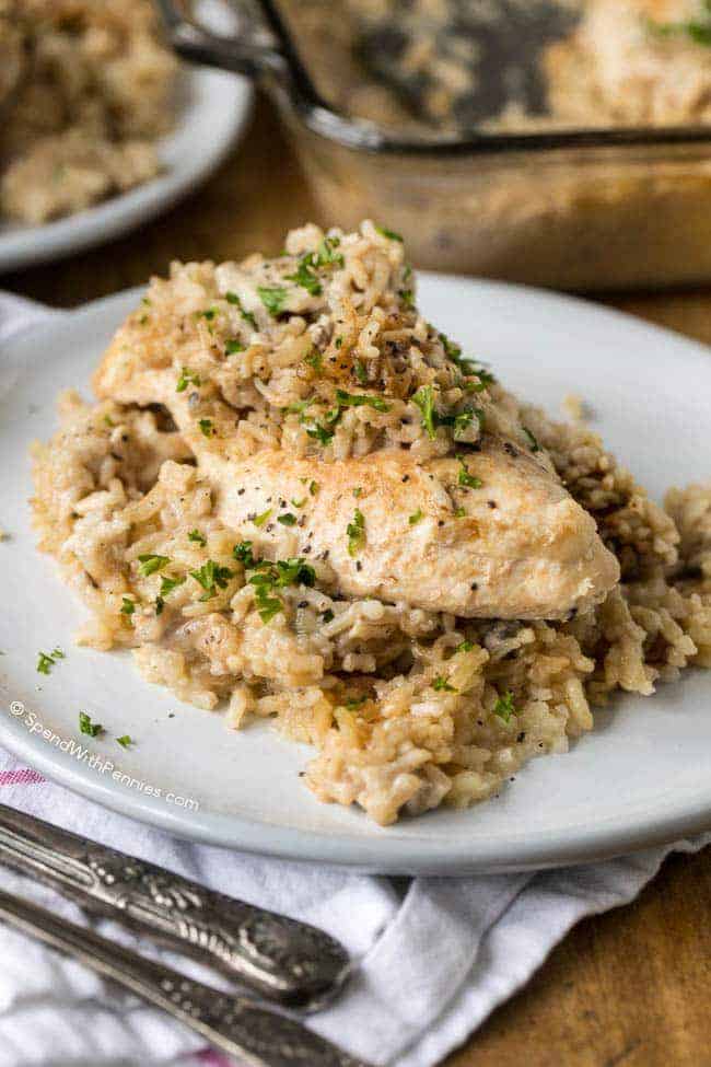 4 Ingredient Chicken Rice Casserole