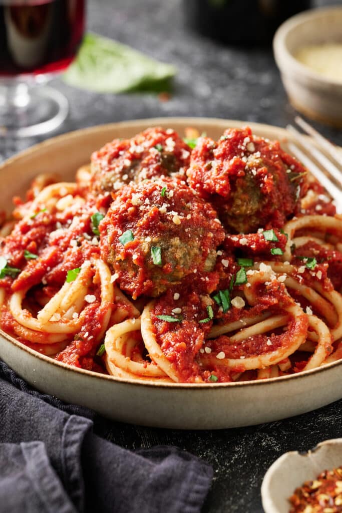 Baked Meatball With Marinara Sauce