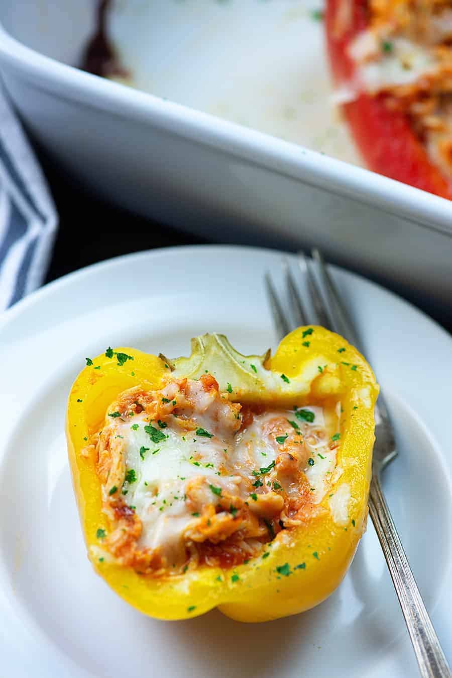 Chicken Parmesan Stuffed Peppers