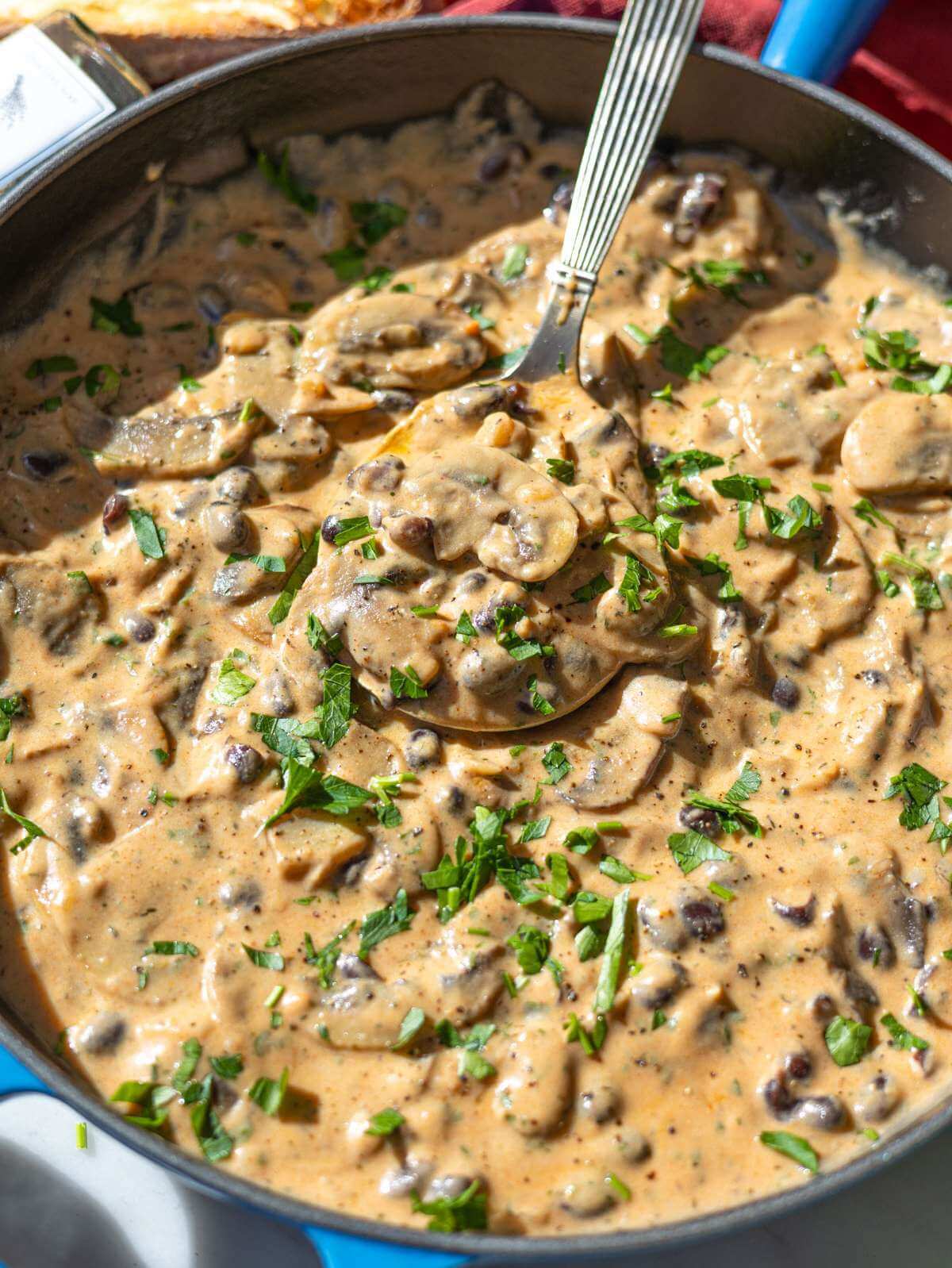 Creamy Mushroom Stroganoff With Black Beans And Greek Yogurt