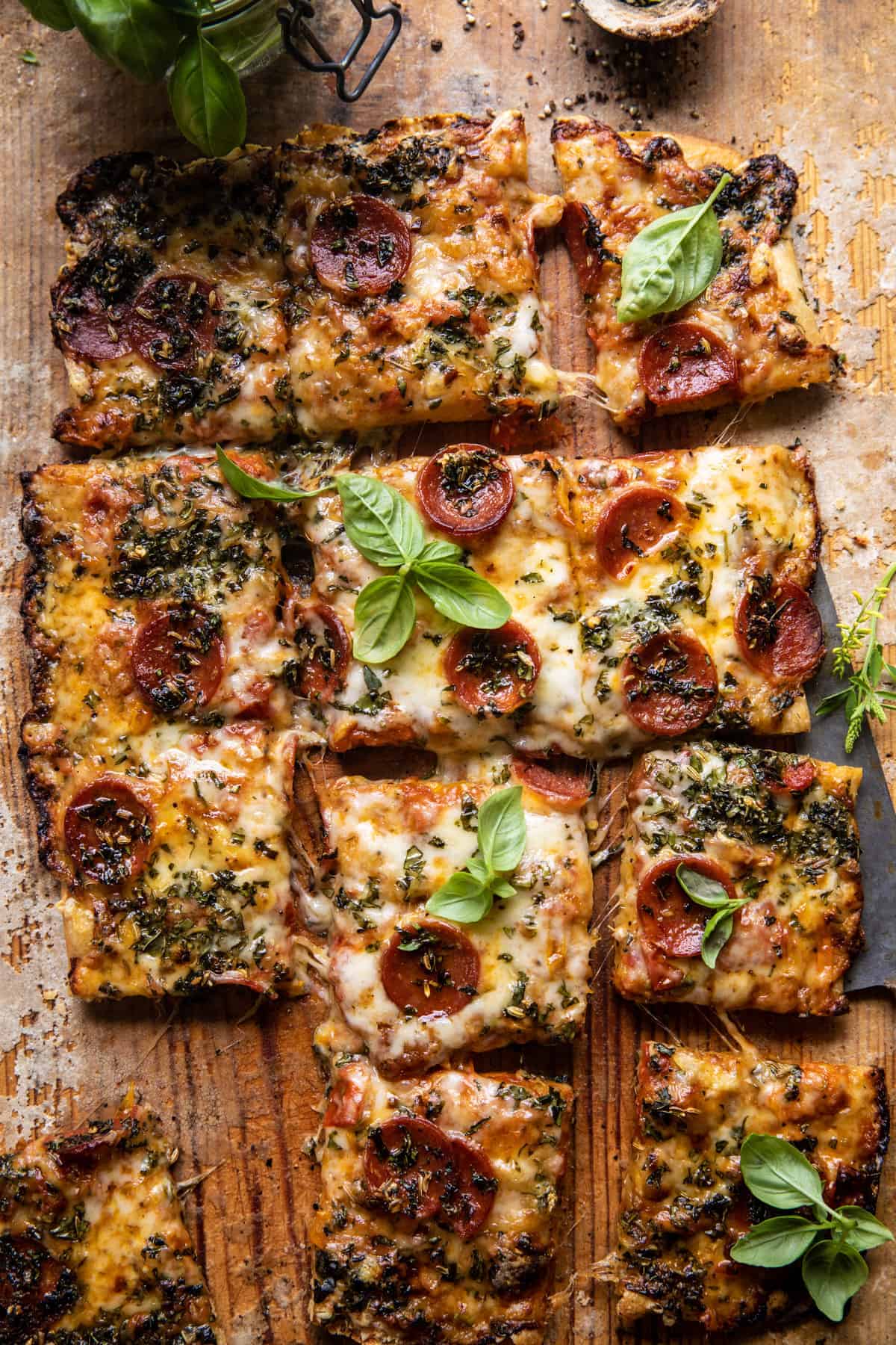 Easy Sheet Pan Tomato Herb Pizza