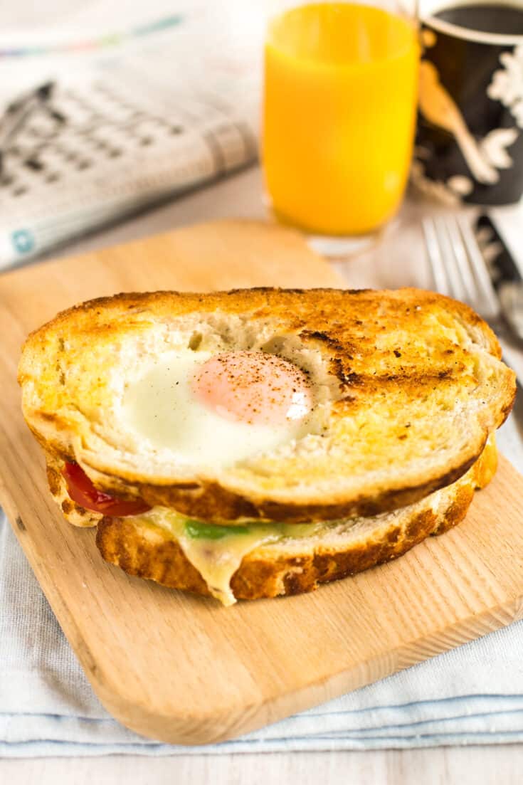 Egg In A Hole Breakfast Sandwiches